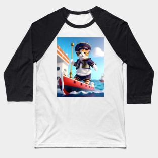 Sailor Cat - Modern digital art Baseball T-Shirt